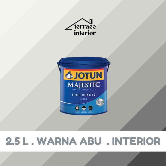 Cat Tembok Majestic Sheen Interior Jotun warna Abu Grey 2.5 L
