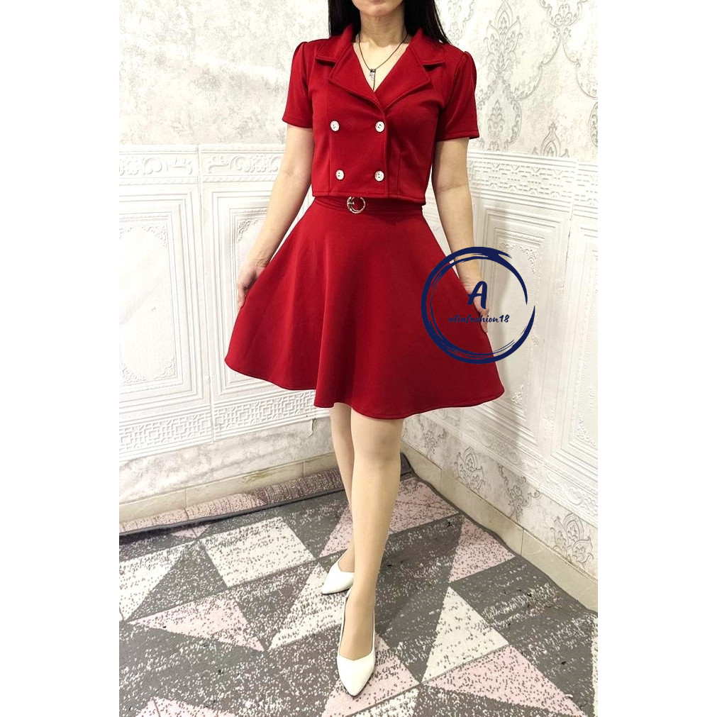 NANTARSHOP Odelia One Set / One Set Rok Wanita / ONE SET SCUBA