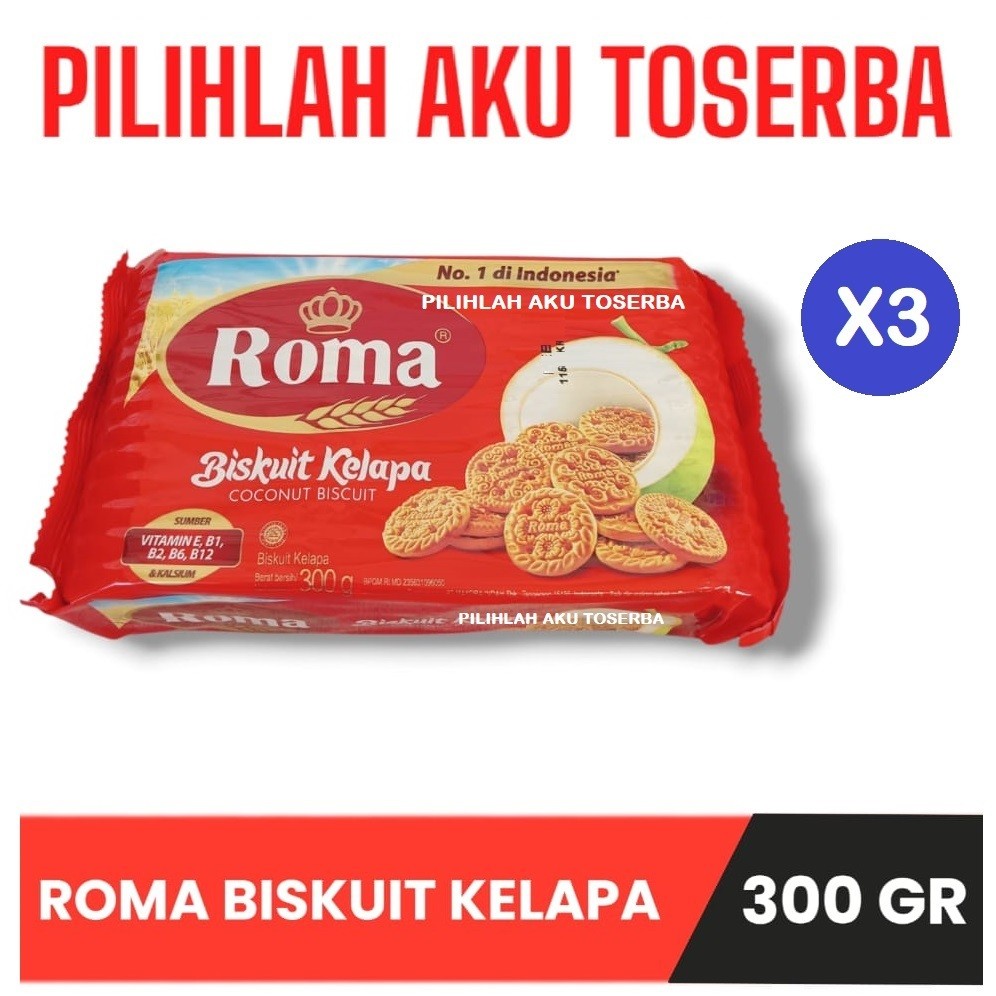 

Biskuit Roma Kelapa 300 gram ( PAKET ISI 3 )