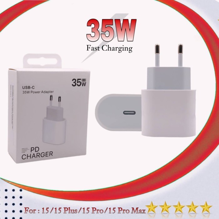 Adaptor charger Type - C 15/15 plus/15 pro/15 pro max hanya adaptor 35 watt