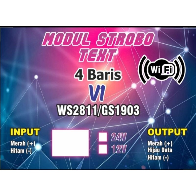 Modul Strobo Running Text 4 Baris 12 Volt