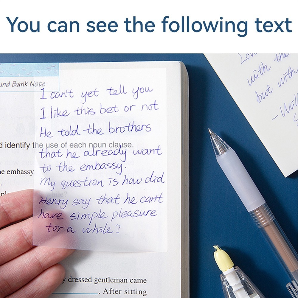 

1 Set Kertas Notes Transparan 50 Lembar - Label Stickers PET Tahan air dan halus Kertas Memo Kertas Note Anti Air Untuk Sekolah Q026