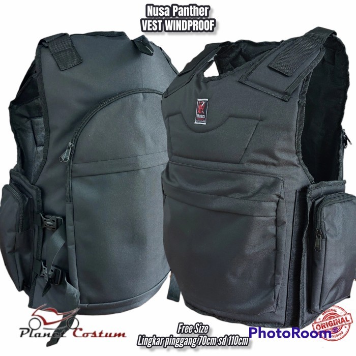 SIERTAA Rompi Motor Bikers Touring Black Panther