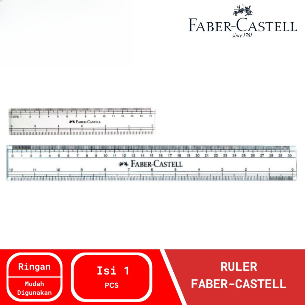 

Faber Castell Penggaris 15 cm 30 cm Ruler Scale Sekolah - Penggaris Plastik Keras Tebal 15 30 cm