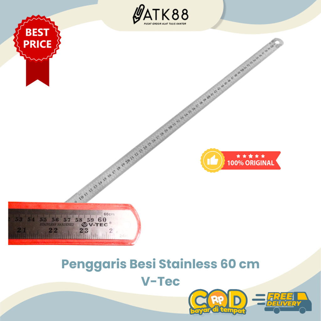 

[ATK88] Penggaris Besi Stainless 30 cm V-Tec - Penggaris Sablon