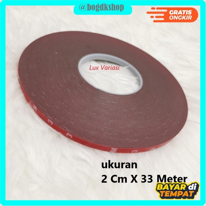 

LEM BOLAK BALIK DOUBLE TAPE MERAH UKURAN LEBAR 2 Cm Panjang 33 meter
