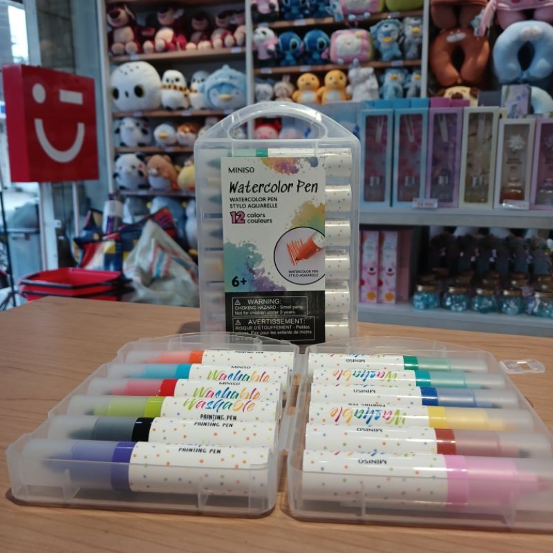 

MINISO 12-Color Marker Set (Watercolor Pen) Pensil Warna