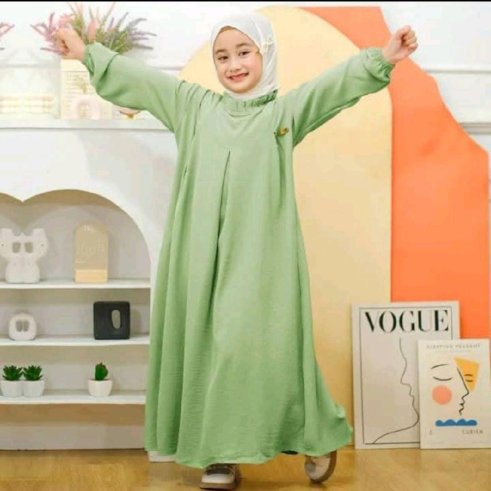 DRES GAMIS MARYAM BAHAN CRINGKLE AIRFLOW - GAMIS ANAK TREND Muslim Crinkle Wanita Lebaran Cewek Syar