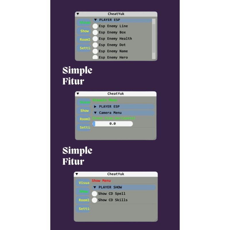 Software VVIP Cheat Mobile Legend Android | Simple Fitur & Full Fitur