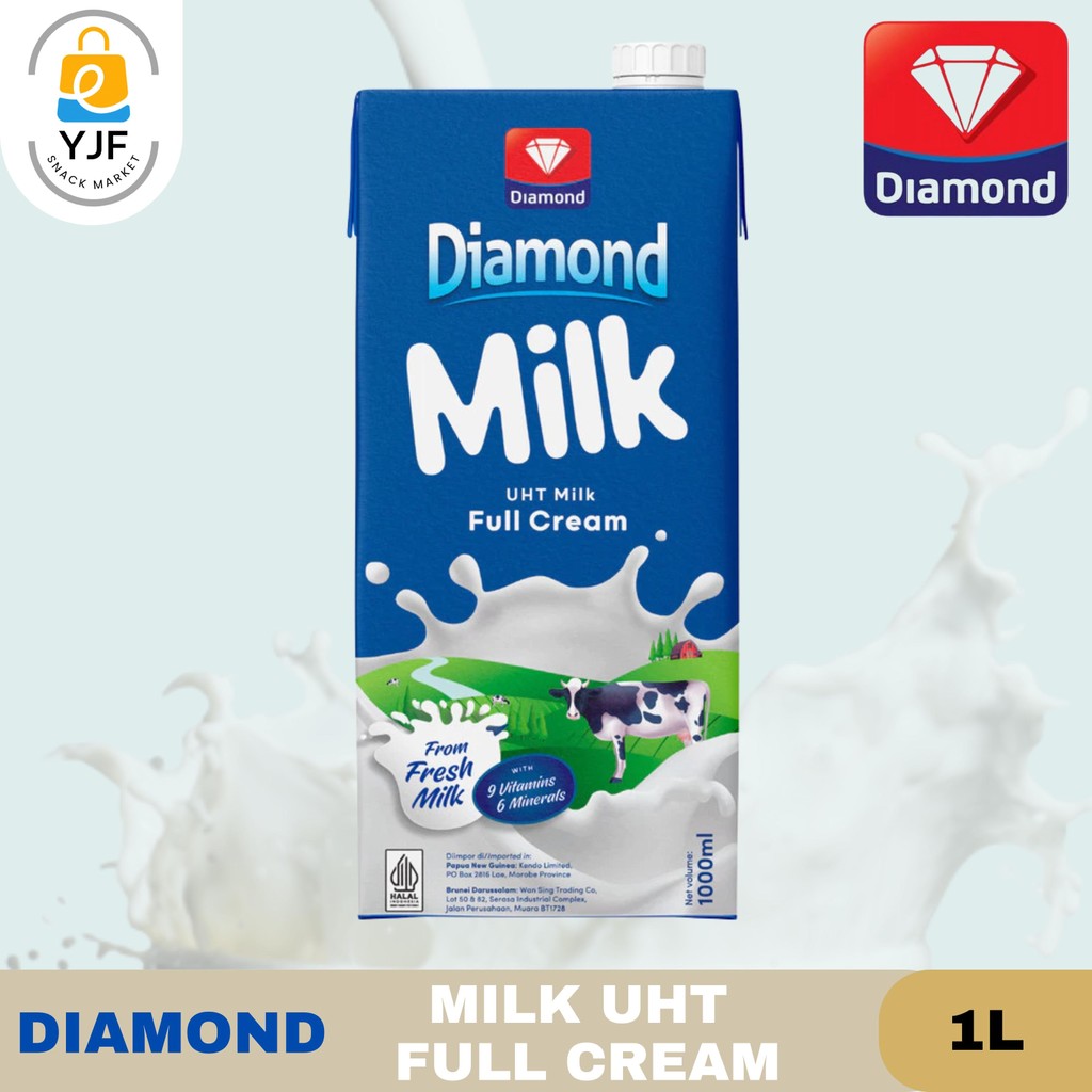 

Diamond Milk Full Cream Susu UHT 100% kemasan 1L / Susu UHT Full Cream