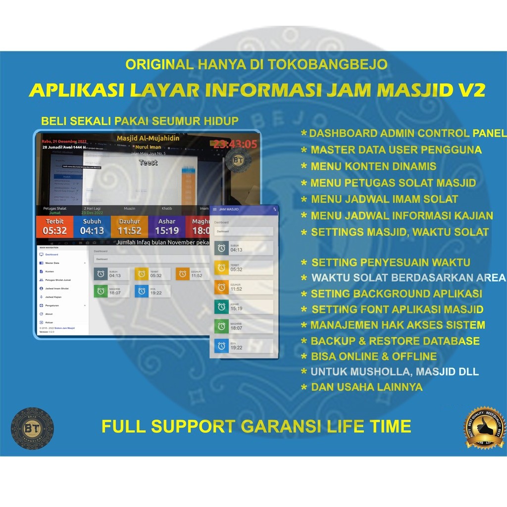 Aplikasi Web Source Code Display Informasi Masjid Realtime Garansi Seumur Hidup
