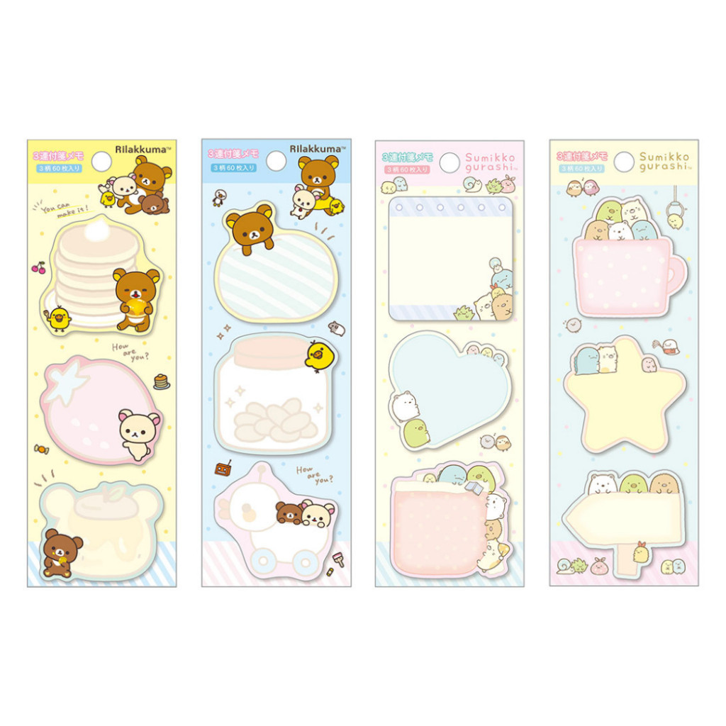 

Sticky Note Set San-X Rilakkuma Sumikko Gurashi Die Cut Memo Tempelan Kertas Limited Edition