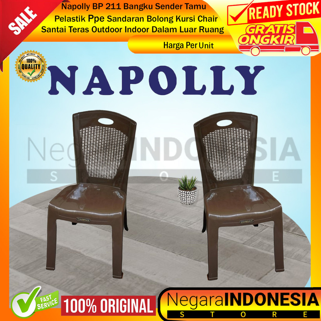 Napolly 211 Bangku Plastik Bp211 Bp Tempat Duduk Pelastik Taman Tenda Sandaran Tinggi Sandar Sendera