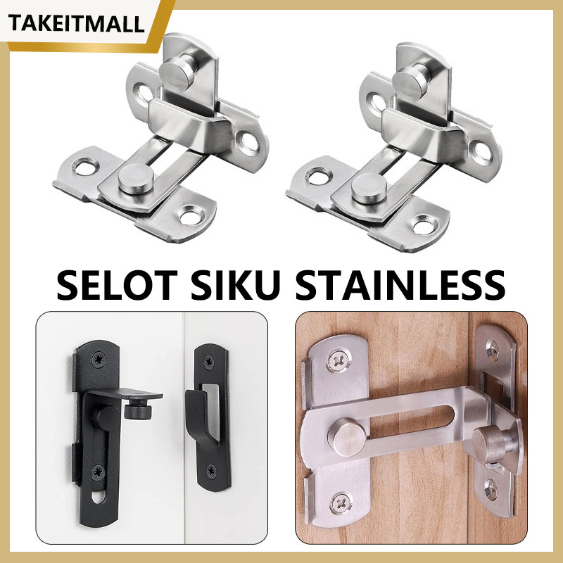 Grendel Slot Pintu Siku Dan Kait /Grendel Kait Kotak Pintu Geser/Kunci Pintu Lemari Geser Minimalis