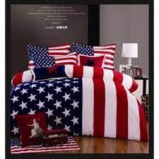 SUPER SALE 1 set seprei amerika karakter 2 sarung bantal 1 sarung guling sprei motif bendera america