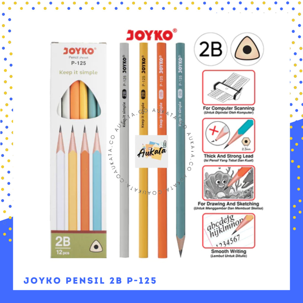 

Pensil Pencil Joyko P-125 2B 1 Box 12 Pcs