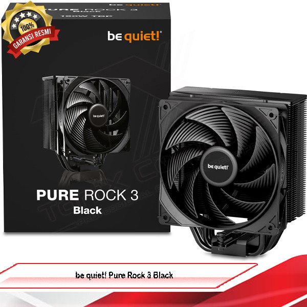 be quiet Pure Rock 3 Black - CPU Cooler Intel AMD - High Performance Cooling - 1x Pure Wings 3 120mm