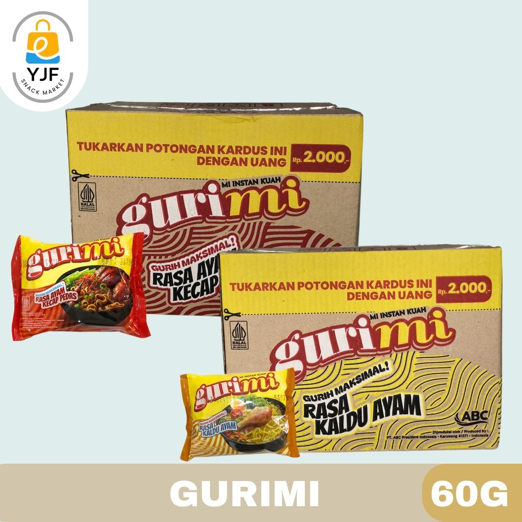 

Gurimi / Kaldu Ayam / Ayam Kecap Pedas 6gr- 1KARTON/40PC / Mie Instan Goreng / Kuah