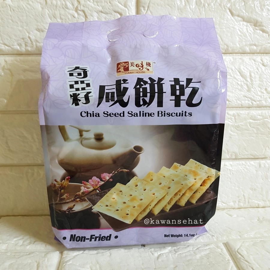 

pekanbaru /Yummy House Chia Seed Saline Biscuits 400gr | Biskuit Krekers Crackers