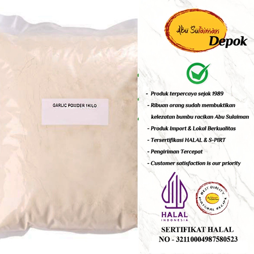 

GARLIC POWDER 1 KG / PREMIUM BAWANG PUTIH BUBUK 1 KG ABU SULAIMAN