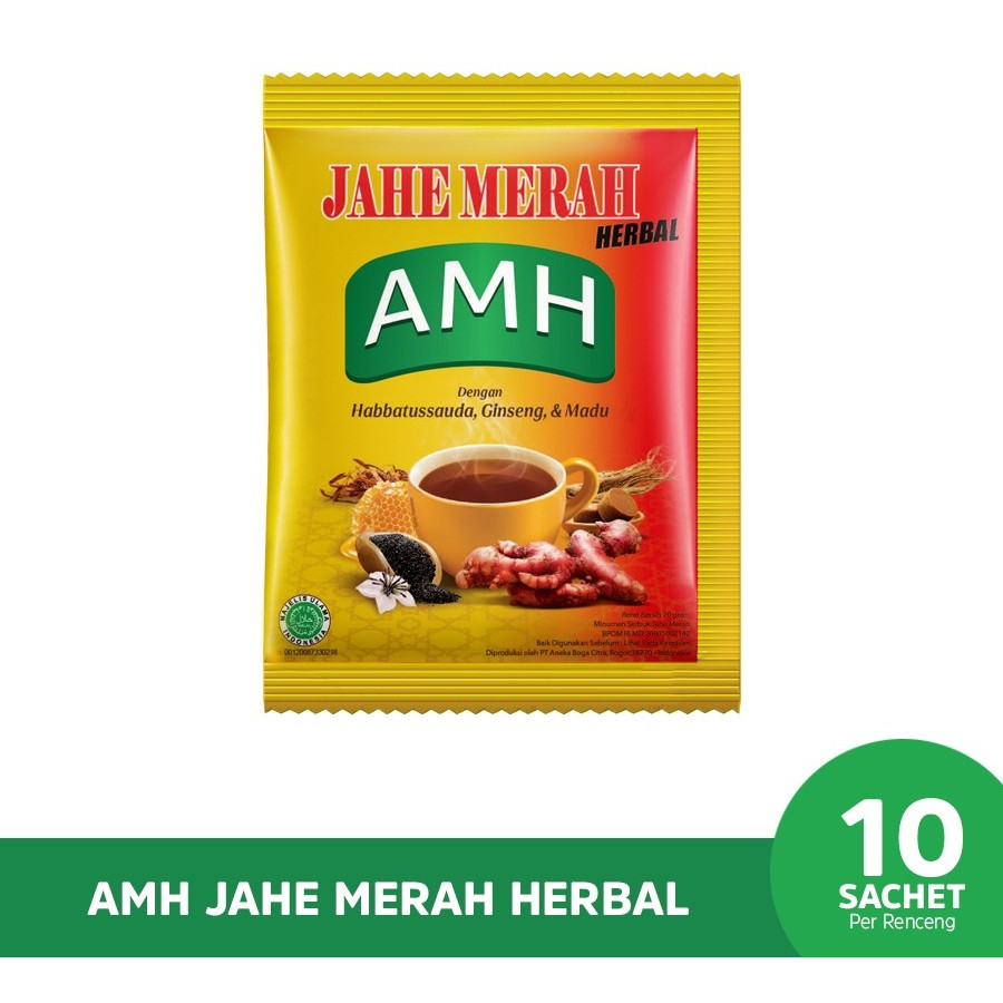 

AMH Jahe Merah Herbal 1 Renceng 10 Sachet Halal BPOM