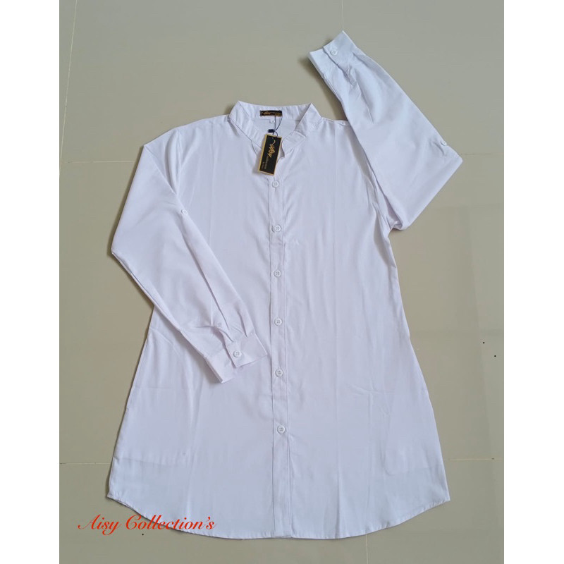 MUNIKSOSHOP  Tunik Hara Putih Katun Premium