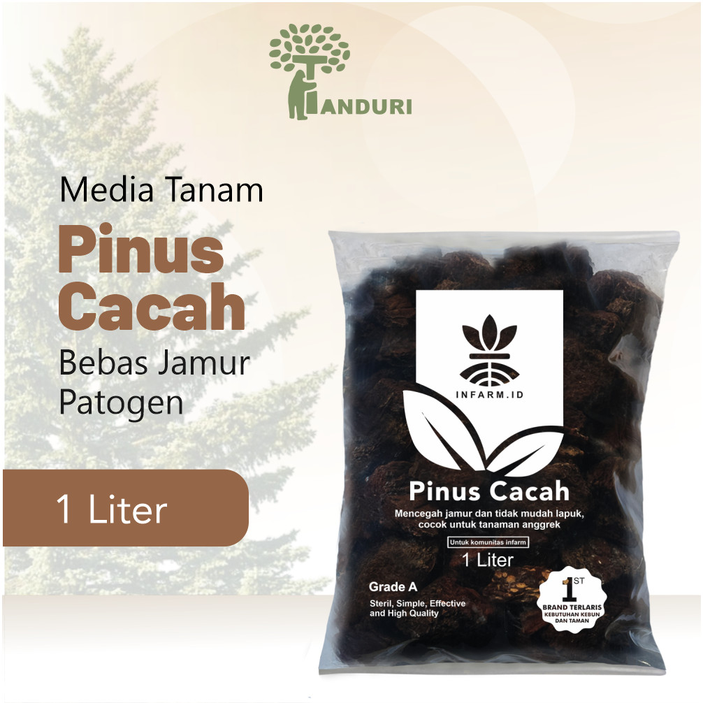 TANDURI - Pinus Cacah 1L Media Tanam Tanaman Anggrek Aglonema Monstera Media Tanam Organik Steril Pr