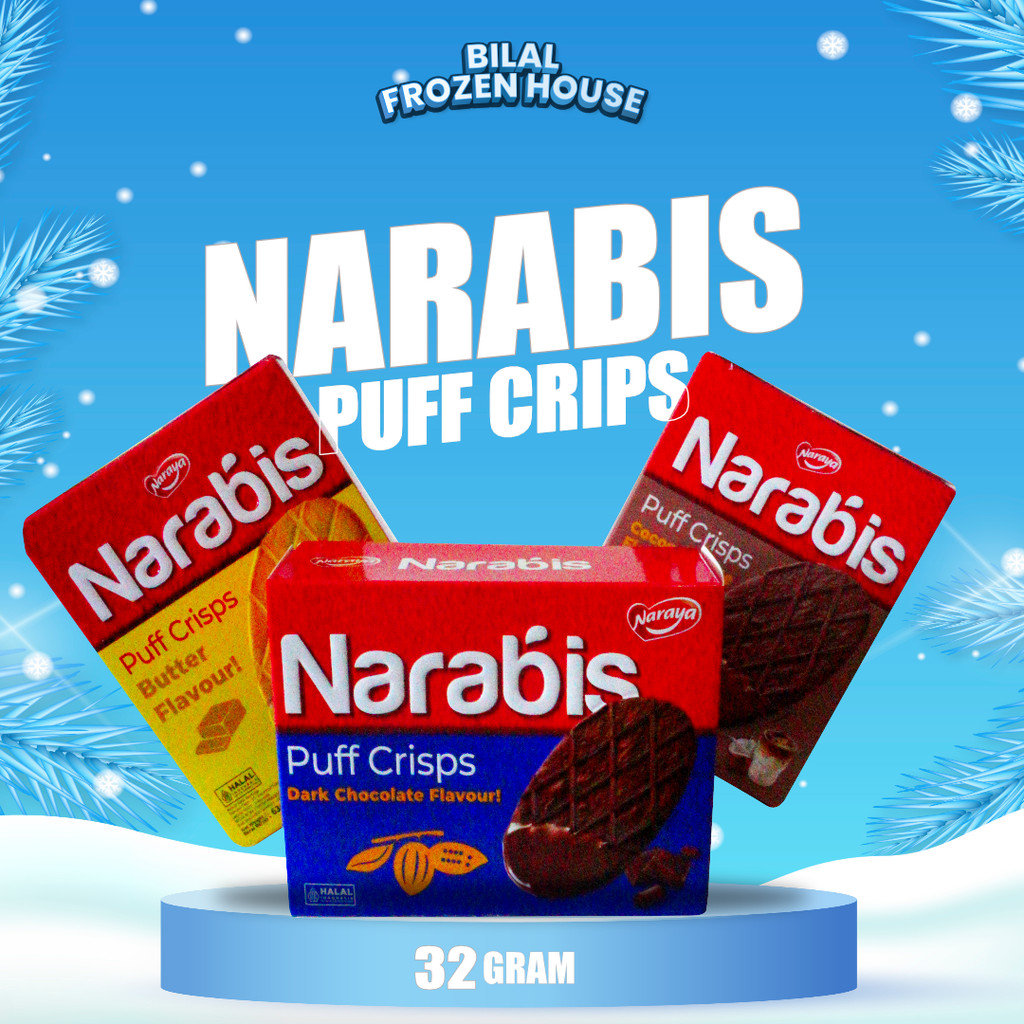 

Naraya - Narabis Puff Crisps 63g (Butter - Dark Chocolate - Coconut Latte) Flavour