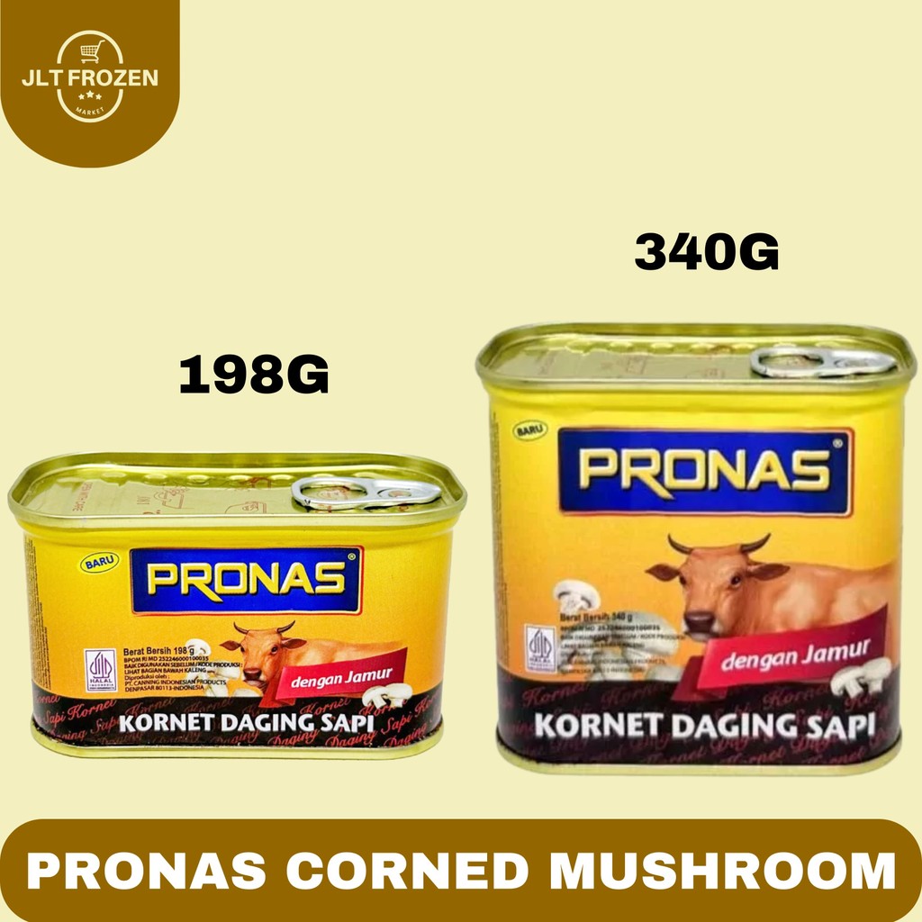 

Pronas Corned Sapi Mushroom 198G / 340G / Kornet Sapi / Kornet Sapi Jamur / Pronas Corned Beef With Mushroom