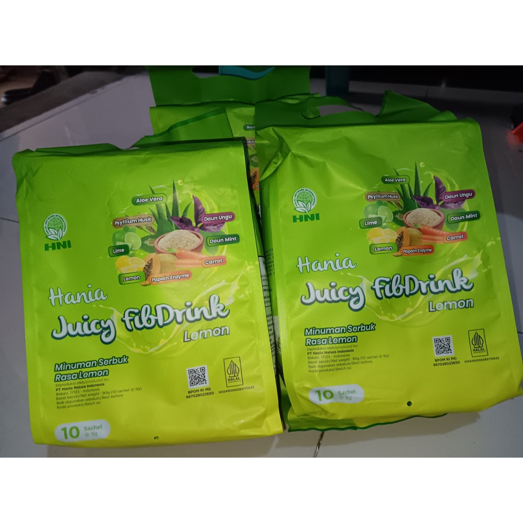 

HANIA JUICY FIBDRINK LEMON - (isi 10 sachet) - Minuman Serbuk Rasa Lemon