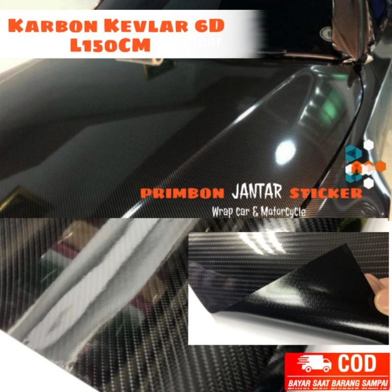 Sticker skotlet karbon 6D sticker scotlite carbon 6D lebar 150 cm untuk motor mobil