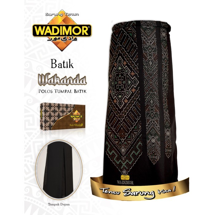 Wadimor Sarung Tenun Wakanda Polos Tumpal Batik PTB - M4 HIJAU-OREN