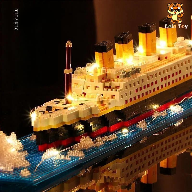 Lele Toys 1878PCS Blok Bata Mini Model Kapal Pesiar Titanic Model Kapal Pesiar DIY Mainan kapal Tita