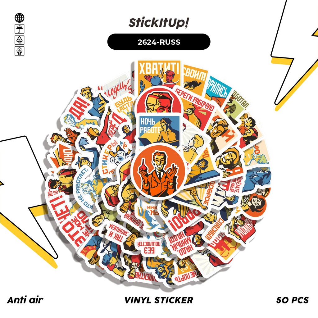 

COD✨ 50 Pcs Stiker FUNNY CHARACTER RUSIAN COMRADES Lucu Anti Air Untuk Dekorasi Notebook Sepeda Skateboard Handphone DIY