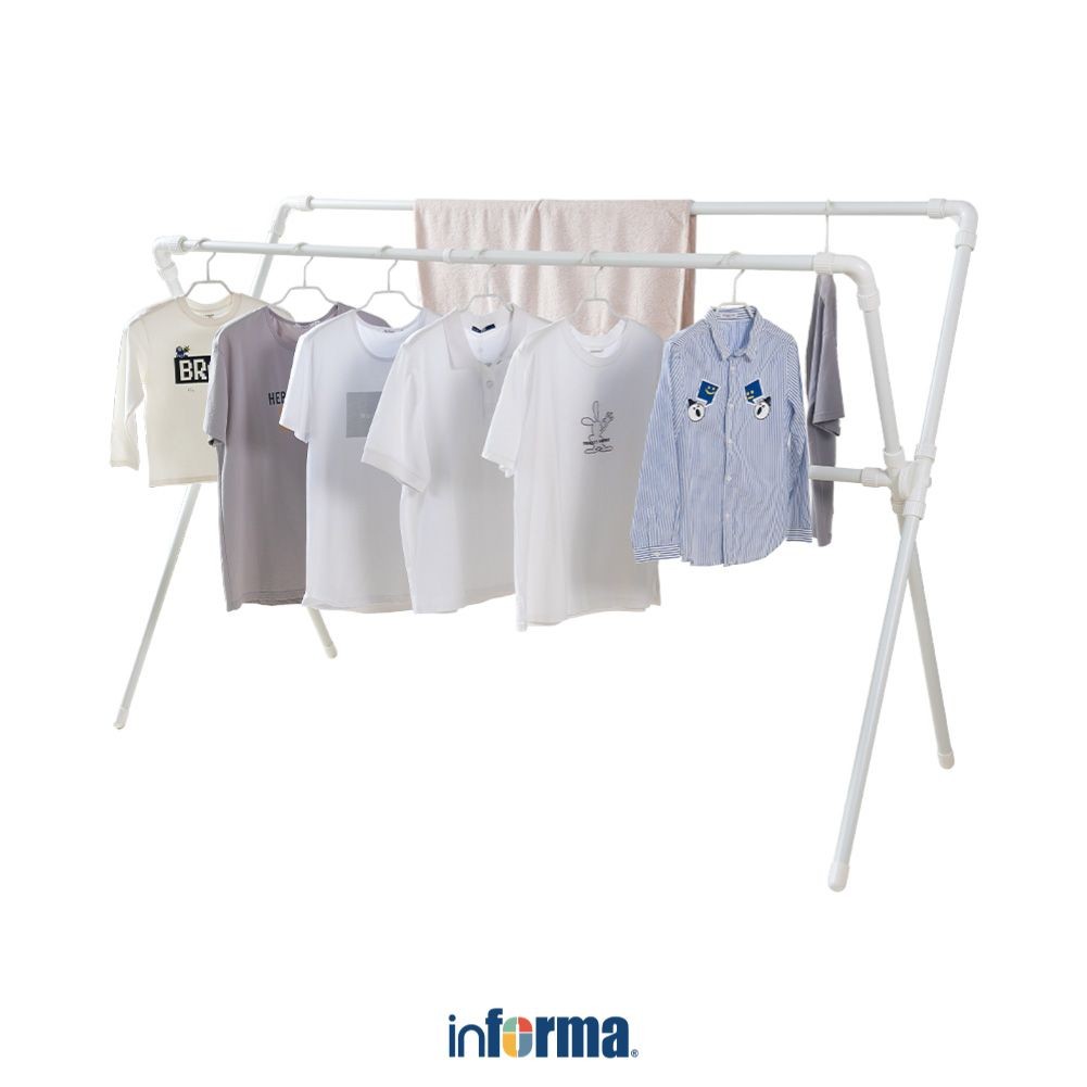 Informa Gale Jemuran Baju Lipat - Putih Tempat Jemur Baju Drying Rack Gantungan Laundry Perlengkapan
