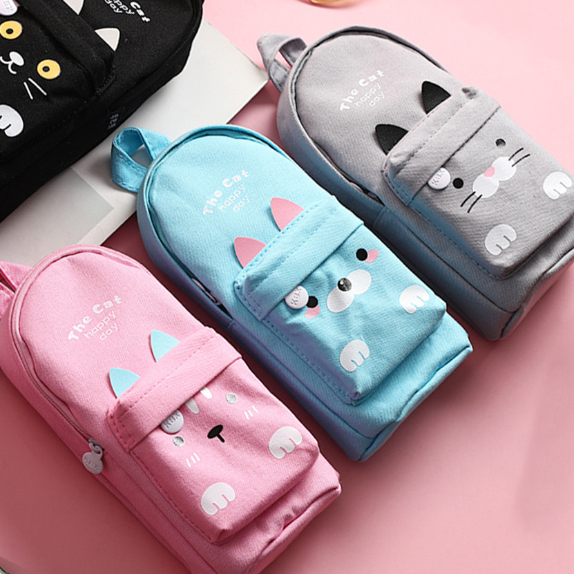 

Pencil Cases Black Kawaii Stationery For School 2021 Trousse Scolaire Cute Pencil Box Estojo Escolar Large School Bags Pen Case