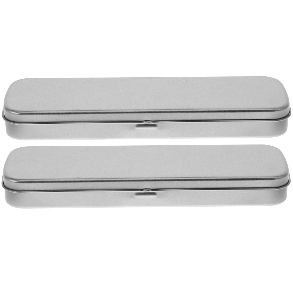 

2Pcs Pencil Tin Box Metal Pencil Case Room Storage Pencil Organizer Pen Accessory Pencil Case for Daily Storage Pencil Holder