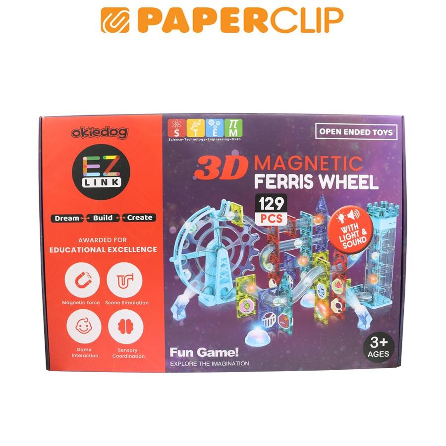 MAINAN EDUKASI OKIEDOG EZLINK 3D MAGNETIC FERRIS WHEEL CJ-2233623 129PC
