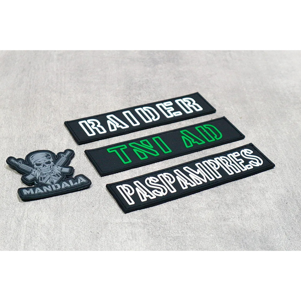 Patch Rubber 3D Paspampres / TNI AD / Raider untuk bodyvest dll