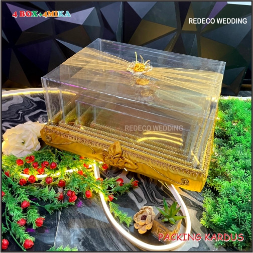 

Box Hantaran Seserahan Model Princess Kotak Pernikahan Full Bunga Tutup Mika 1 Sett isi 4 BEST SELLER
