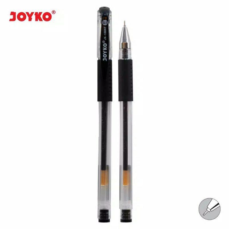 

JOYKO Gel pen JK-100NT 0.5mm pulpen pena hitam 1 Pack / 12 Pcs