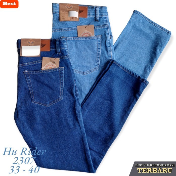 celana jeans wanita kekinian Celana Panjang Jeans Stretch Hurider Pria/Wanita