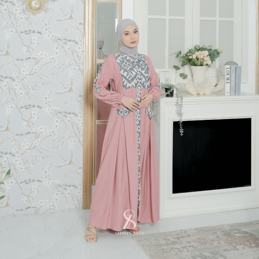 Gamis Dress Kondangan Modern Wanita Motif Tenun - ShirinZein Gamis Kirana