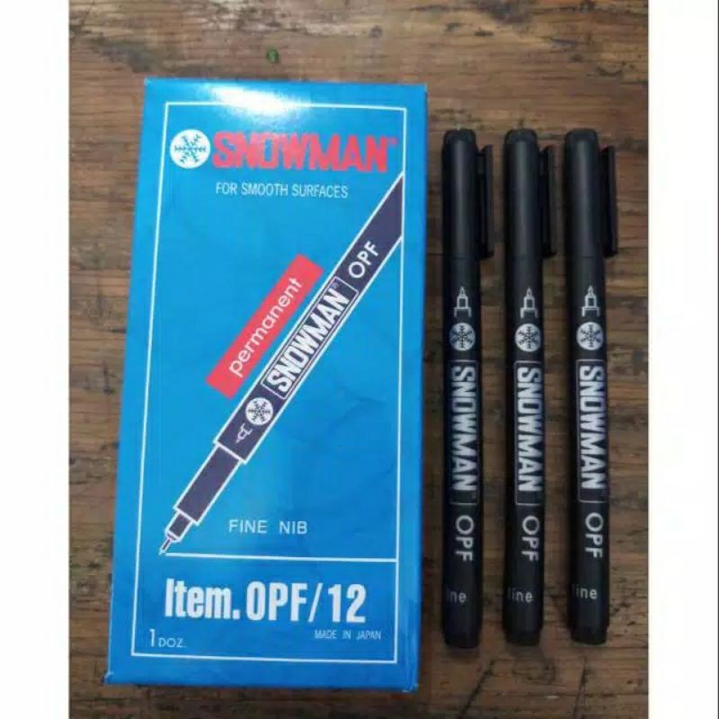 

SNOWMAN OPF bolpen pena OHP black hitam