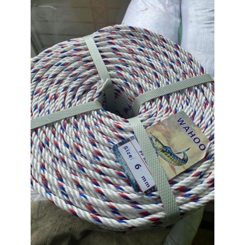 

YEN Tali Tambang Plastik 6 Mili 1 Roll 220 Meter / Tali Tambang 6 Mili 1 Roll / Tambang 6 Mili 1