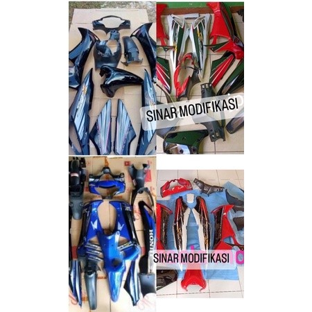 Full body supra x 125 lama 2005-2006 warna hitam/merah/biru