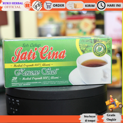 

Teh Celup jaticina teh daun jati cina herbal kolesterol Kencono Sari Hasil Bumi Indonesia