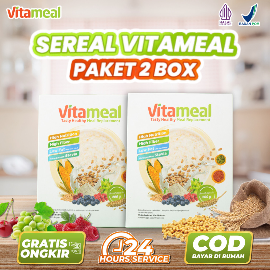 

Promo - VITAMEAL - Sereal Rendah Gula dan Tinggi Serat Bernutrisi Paket 2 Box Diskon Harian