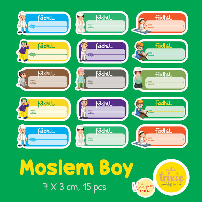 

STICKER LABEL BUKU MATA PELAJARAN / MAPEL ANAK MUSLIM BOY