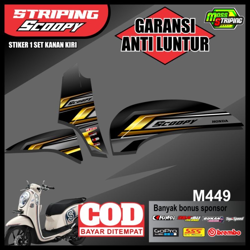 Striping Stiker Sticker Honda Scoopy Fi 2013 2014 2015 Setiker Striping List Variasi Aksesoris Motor